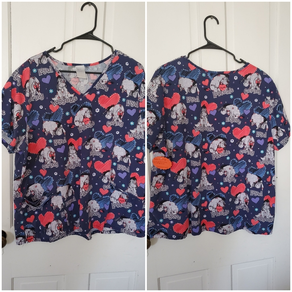 EEYORE women's plus size scrub top